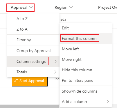 SharePoint view - format this column